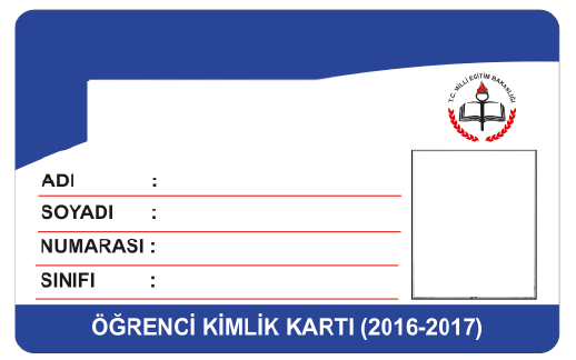 Öğrenci kimlik kartı baskı