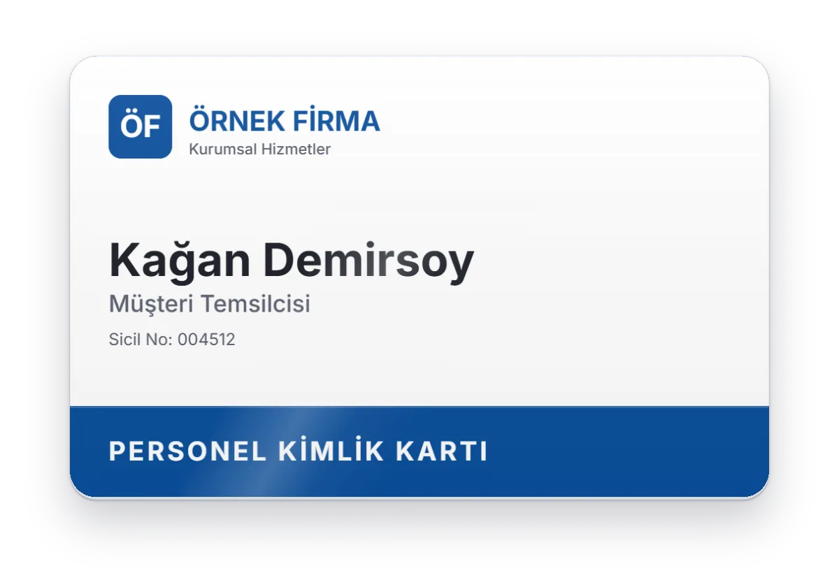 Personel kartı basımı