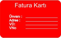 Fatura Kartı baskı Şirket Bilgi kartı